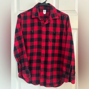 GAP Kids Red and Black Buffalo Plaid Casual Shirt EUC